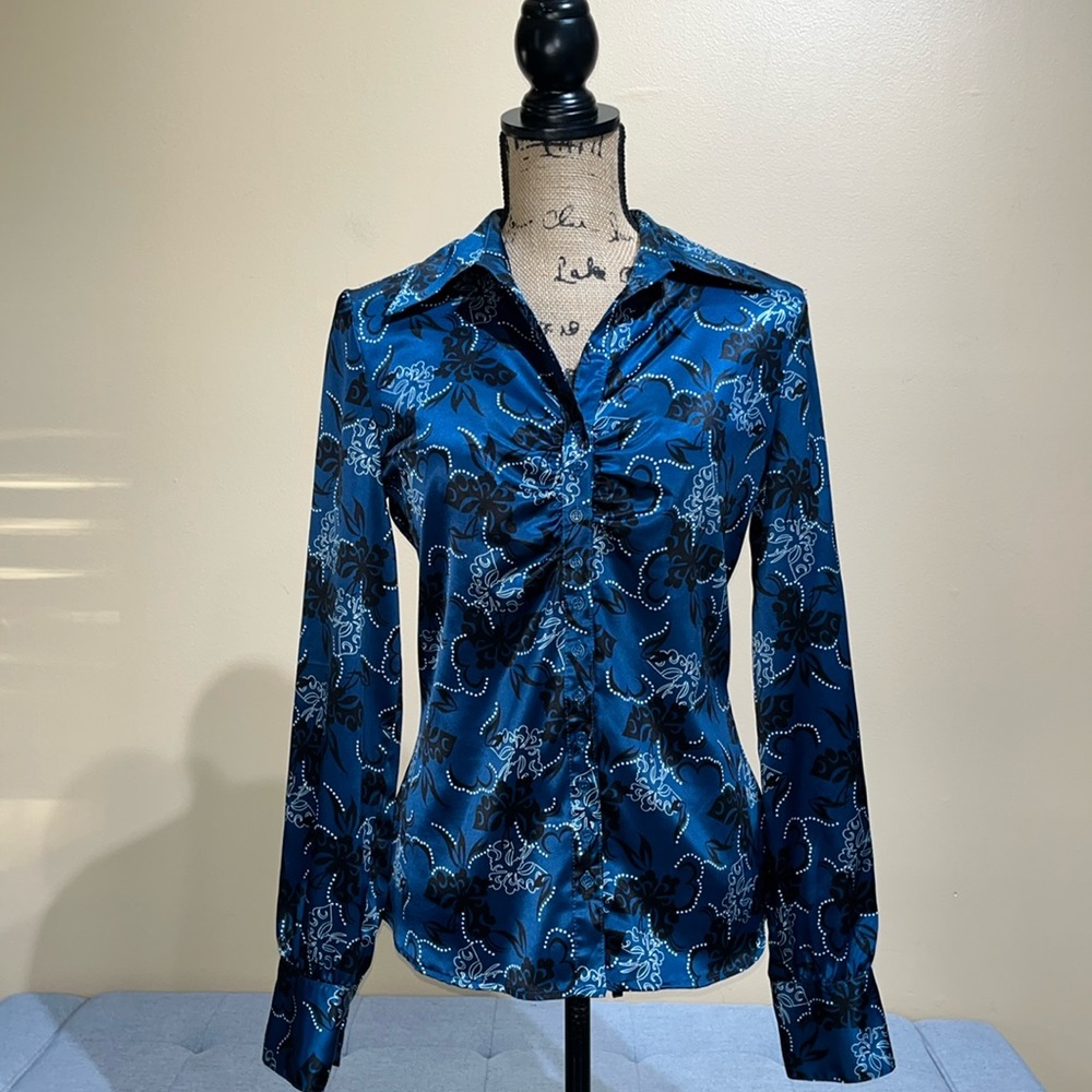 Apt. 9 Ruched Button Front Blouse Top